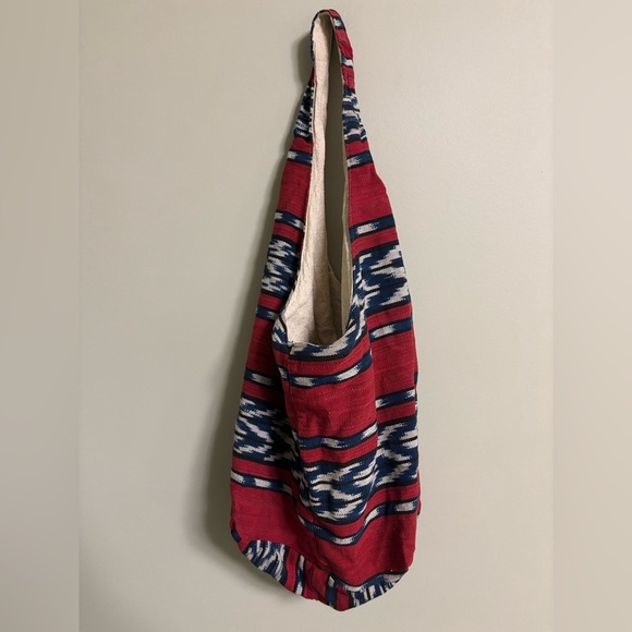Boho Multicolored Floral Aztec Cross Body Hobo Bag Reversible - Picture 1 of 6
